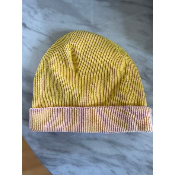 Seeberger Yellow & Peach Orange Ribbed Beanie - Picture 3 of 6